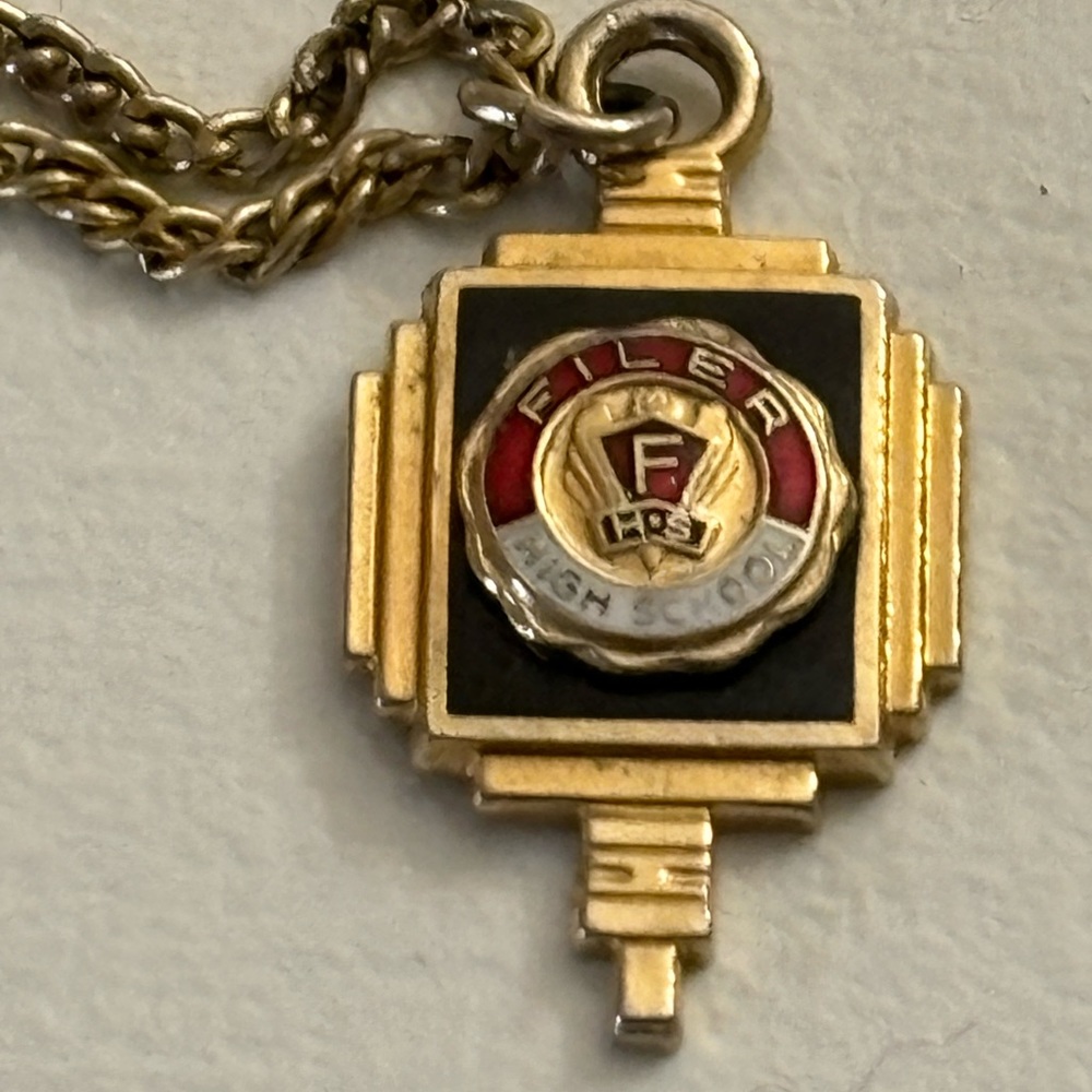 Vintage high school class necklace